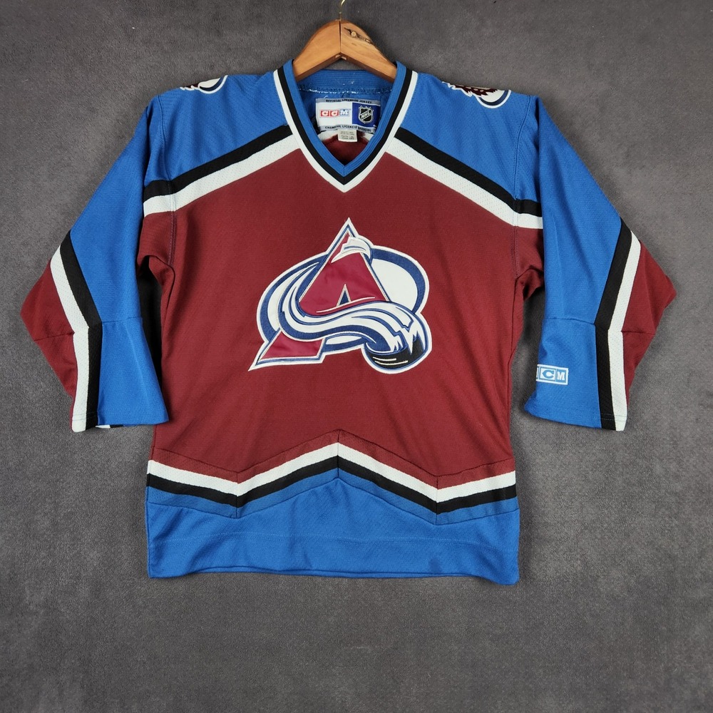 Colorado Avalanche CCM Hockey‎ Jersey Kids Youth L/XL Burgundy Blue NHL Logo
